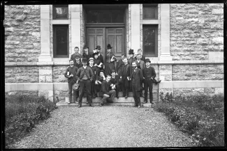 Students on steps of Tome, c.1895