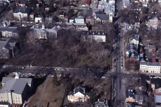 Aerial view of campus, 1980