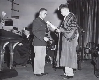 Tom Beckley at Commencement, 1955