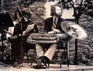 Robert Payne at Commencement, 1975