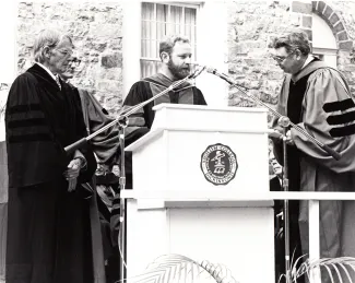 Noel Potter at Commencement, 1979