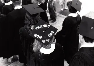 Students at Commencement, 1991