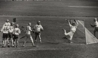 Men's Lacrosse Player Scoring Goal, 1963