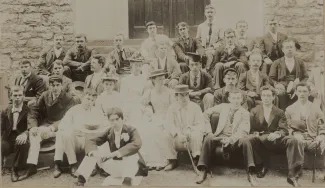 Class of 1893 outside West College, 1893