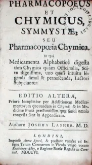 Pharmacopoeus Et Chymicus, Symmystae: Seu Pharmacopoeia Chymica