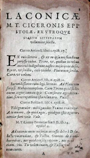 Laconicae M.T. Ciceronis...Gilberti Cognati...Apollonii...Magni Tvrci Epistolae