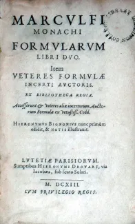 Formvlarvm Libri Dvo. Item Veteres Formvlae Incerti Avctoris...