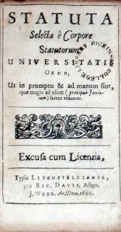 Statuta Selecta è Corpore Statutorum Universitatis Oxon