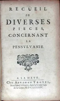 Recüeil De Diverses Pieces, Concernant La Pensylvanie