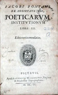 Poeticarvm Institvtionvm Libri III