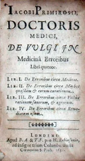 De Vulgi In Medicinâ Erroribus Libri quatuor