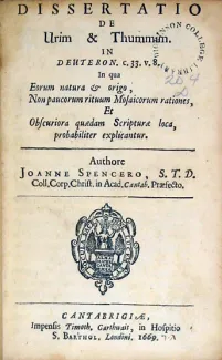 Dissertatio De Urim & Thummim. In Deuteron. c. 33. v. 8