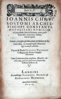 Homiliae ad populum Antiochenum, cum presbyter esset Antiochiae...