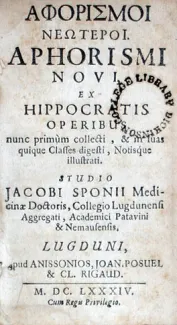 Αφορισμοι Νεωτεροι. Aphorismi Novi ex Hippocratis Operibus nunc primùm collecti