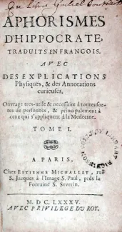 Aphorismes D'Hippocrate, Traduits En Francois