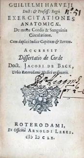 Exercitationes Anatomicae, De motu Cordis & Sanguinis Circulatione...