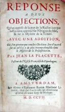 Reponse A Deux Objections, Qu'on oppose de la part de la Raison...