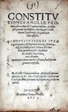 Constitvtiones Angliae Prouinciales ex diuersis...