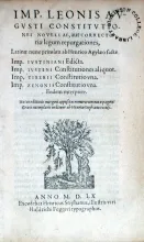 Constitvtiones Novellae, aut Correctoriae legum repurgationes...