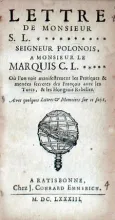 Lettre De Monsieur S.L. ********** Seigneur Polonois, A Monsieur Le...