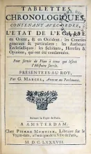 Tablettes Chronologiques, Contenant Avec Ordre L'État De L'Eglise...