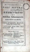 Πυρετολογιας, Pars Altera: Sive, Exercitatio De Febribus Inflammatoriis Universalibus