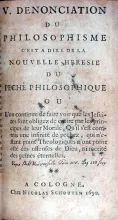 V. Denonciation Du Philosophisme c'est a dire de la Nouvelle Heresie Du Peché Philosophique
