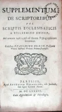 Supplementum De Scriptoribus Vel Scriptis Ecclesisaticis...