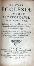 De Statv Ecclesiae Tempore Apostolorvm, Liber Singvlaris