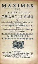 Maximes Sur La Religion Chretienne...