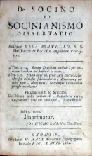 De Socino et Socinianismo Dissertatio