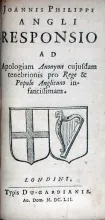 Responsio Ad Apologiam Anonymi cujusdam tenebrionis pro Rege...
