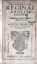 Elizabethae Reginae Angliae Edictvm Promulgatum Londini 29...