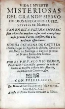 Vida I Mverte Misteriosas Del Grande Siervo De Dios Gregorio Lopez