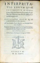 Interpretatio Eorvm Qvae continentvr in praefatione Simonis Simonij...
