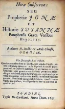 Horae Subsecivae: Seu Prophetiae Jonae Et Historiae Susannae