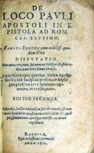 De Loco Pavli Apostoli in Epistola Ad Rom. Cap. Septimo