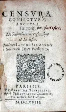 Censvra Coniectvrae Anonymi Scriptoris. De Suburbicariis regionibus...