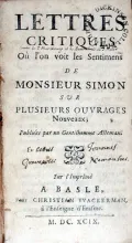 Lettres Critiques Où l'on voit les Sentimens…Sur Plusieurs Ouvrages Nouveaux