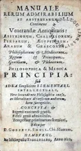 Manuale Rerum Admirabilium Et Abstrusarum...