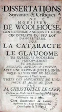 Dissertations…Sur La Cataracte et Le Glaucome