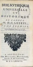 Bibliotheque Universelle et Historique
