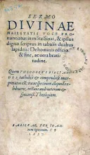 Sermo Divinae Maiestatis Voce Pronunciatus in mote Sinai...