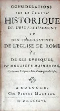 Considerations sur le Traité Historique de L'Establissement et des...