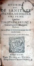 Hygieina, id est, De Sanitate Tvenda, [sic] Medicinae Pars Prima...