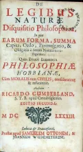 De Legibus Naturae Disquisitio Philosophica, In qua Earum Forma...