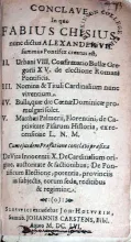 Conclave In quo Fabius Chisius nunc dictus Alexander VII...