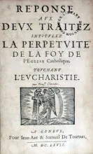 Réponse Avx Devx Traitez Intitvlez La Perpetvité De La Foy...