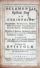Epistolae Duae Ad Corinthios. Accedit Thomae Brunonis.Dissertatio de Therapeutis Philonis