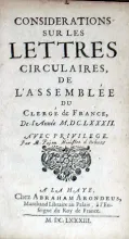 Considerations Sur Les Lettres Circulaires, De L'Assemblée Du Clergé...